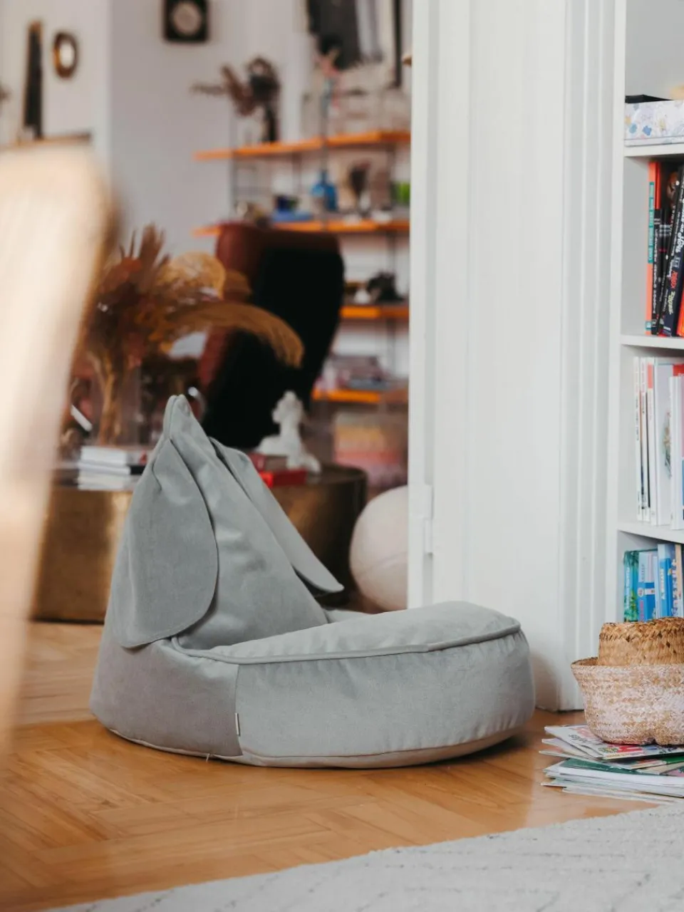 Kinder Wigiwama Kinder-Sitzsack Bunny aus Samt