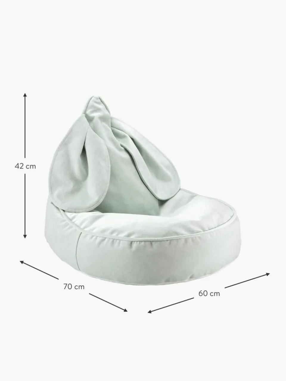 Kinder Wigiwama Kinder-Sitzsack Bunny aus Samt