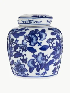 Westwing Kleine Deckelvase Annabelle aus Porzellan, H 13 cm