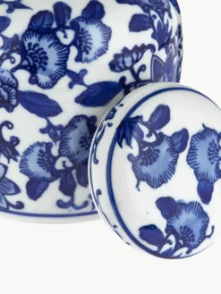 Westwing Kleine Deckelvase Annabelle aus Porzellan, H 13 cm