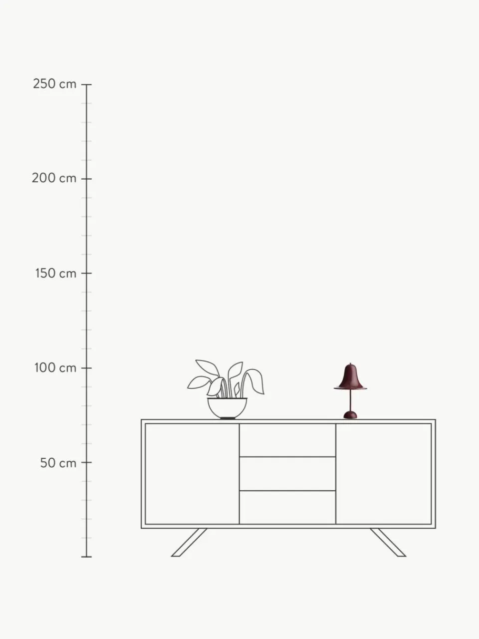 Verpan Kleine mobile LED-Tischlampe Pantop, Design Verner Panton