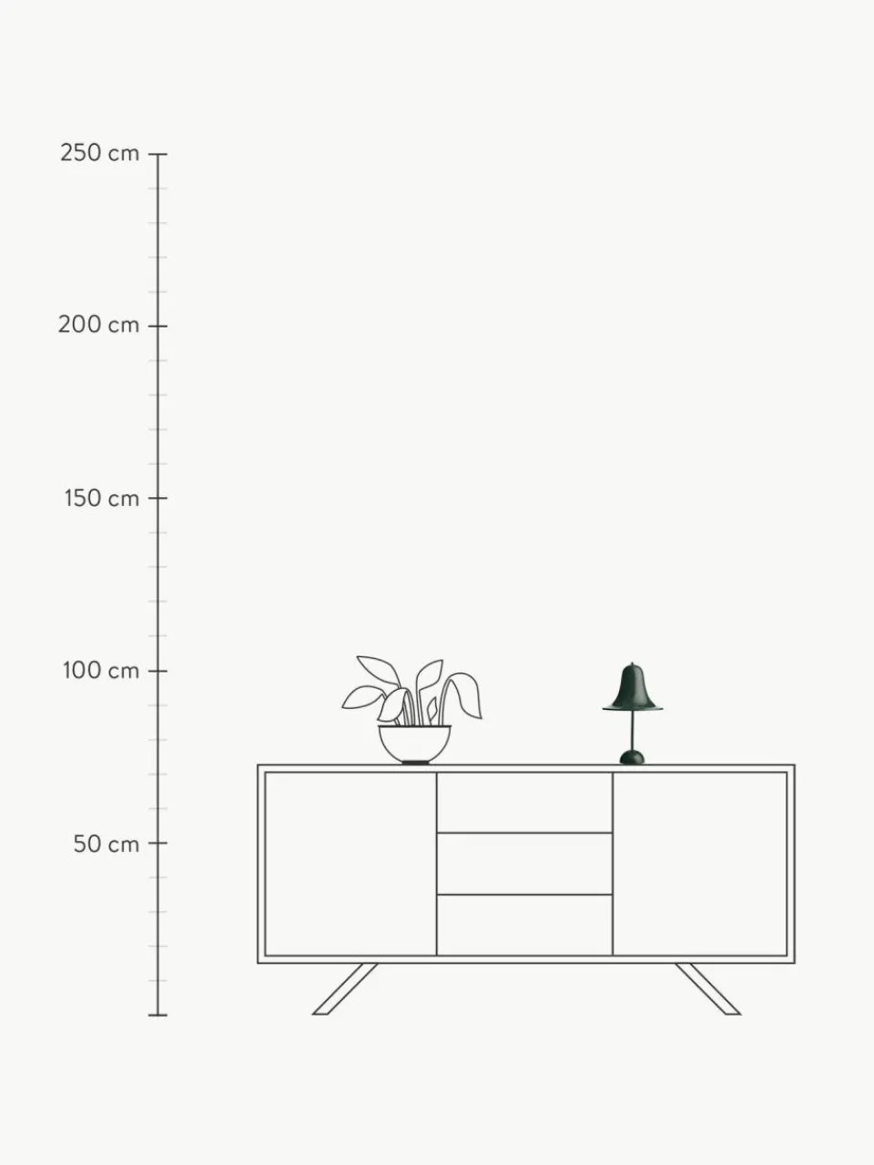 Verpan Kleine mobile LED-Tischlampe Pantop, Design Verner Panton