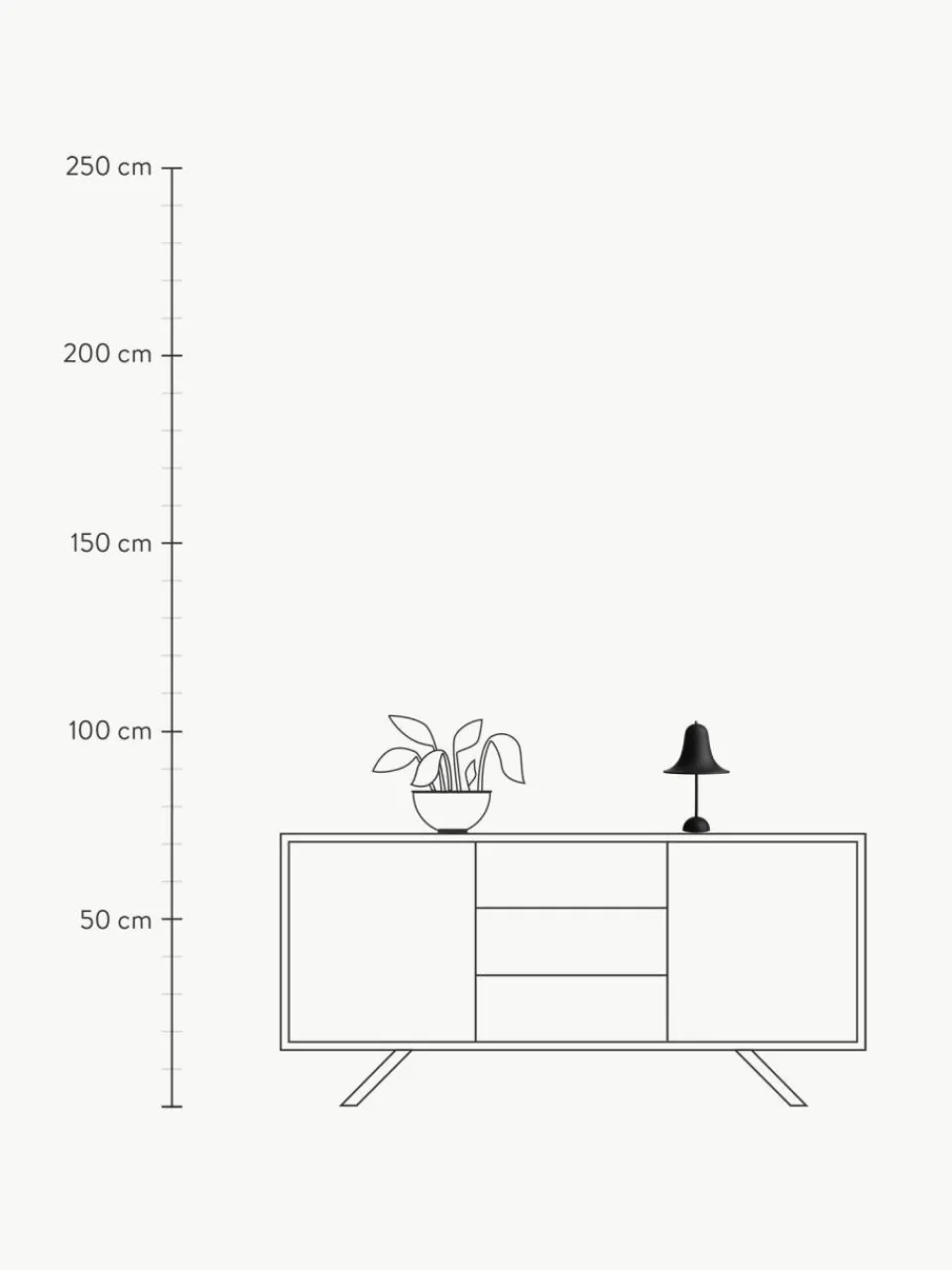 Verpan Kleine mobile LED-Tischlampe Pantop, Design Verner Panton
