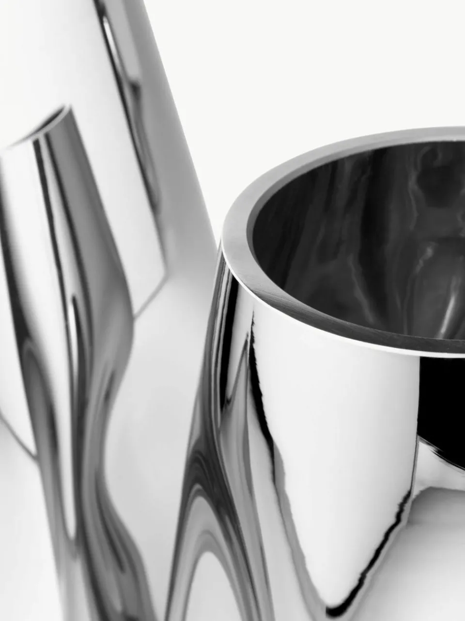 Westwing Collection Kleine mundgeblasene Glas-Vase Mirror, H 17 cm