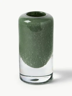 Westwing Collection Kleine mundgeblasene Vase Dylla mit Luftbläschen, H 16 cm