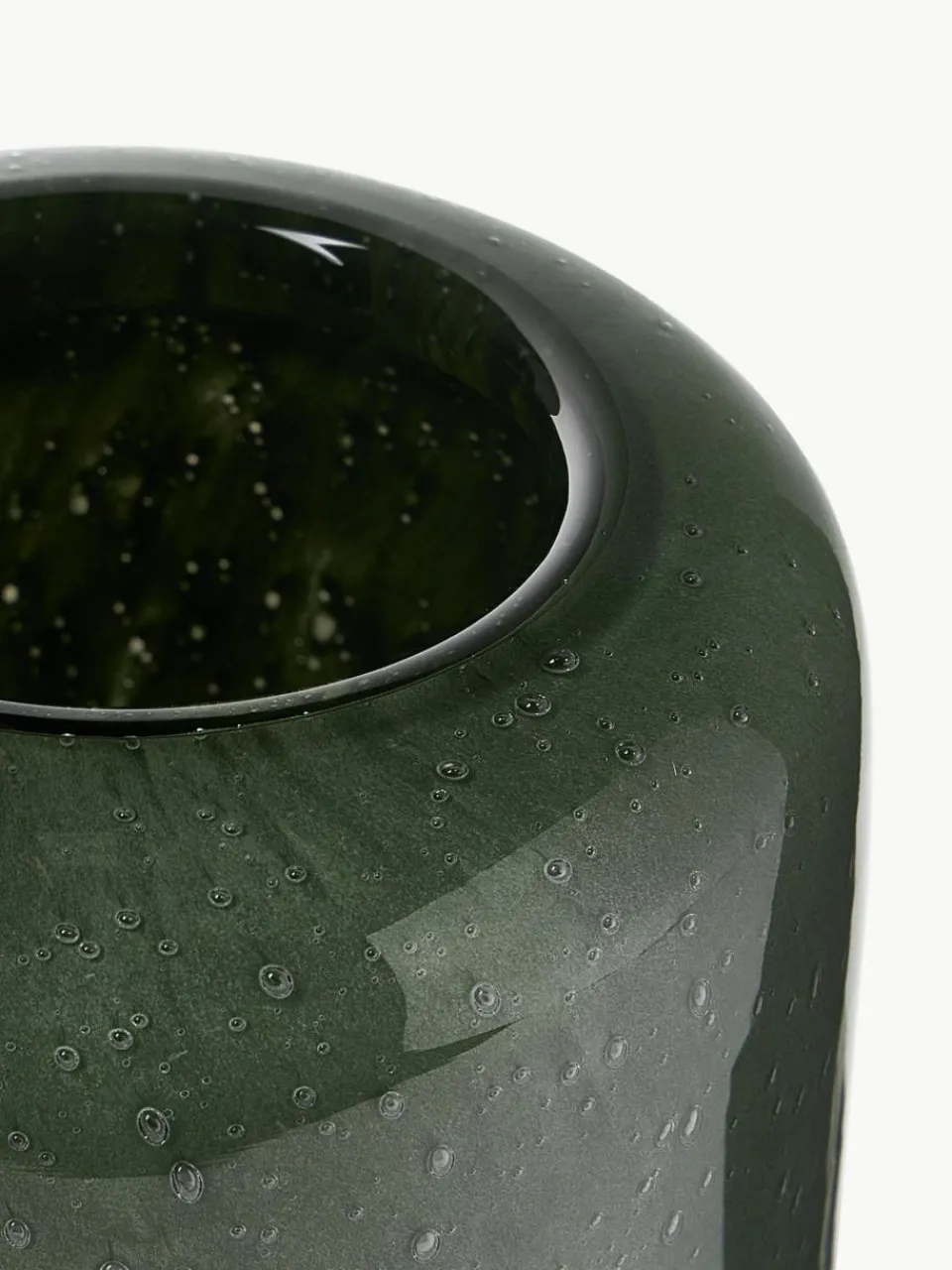 Westwing Collection Kleine mundgeblasene Vase Dylla mit Luftbläschen, H 16 cm