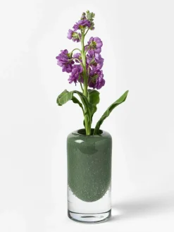 Westwing Collection Kleine mundgeblasene Vase Dylla mit Luftbläschen, H 16 cm