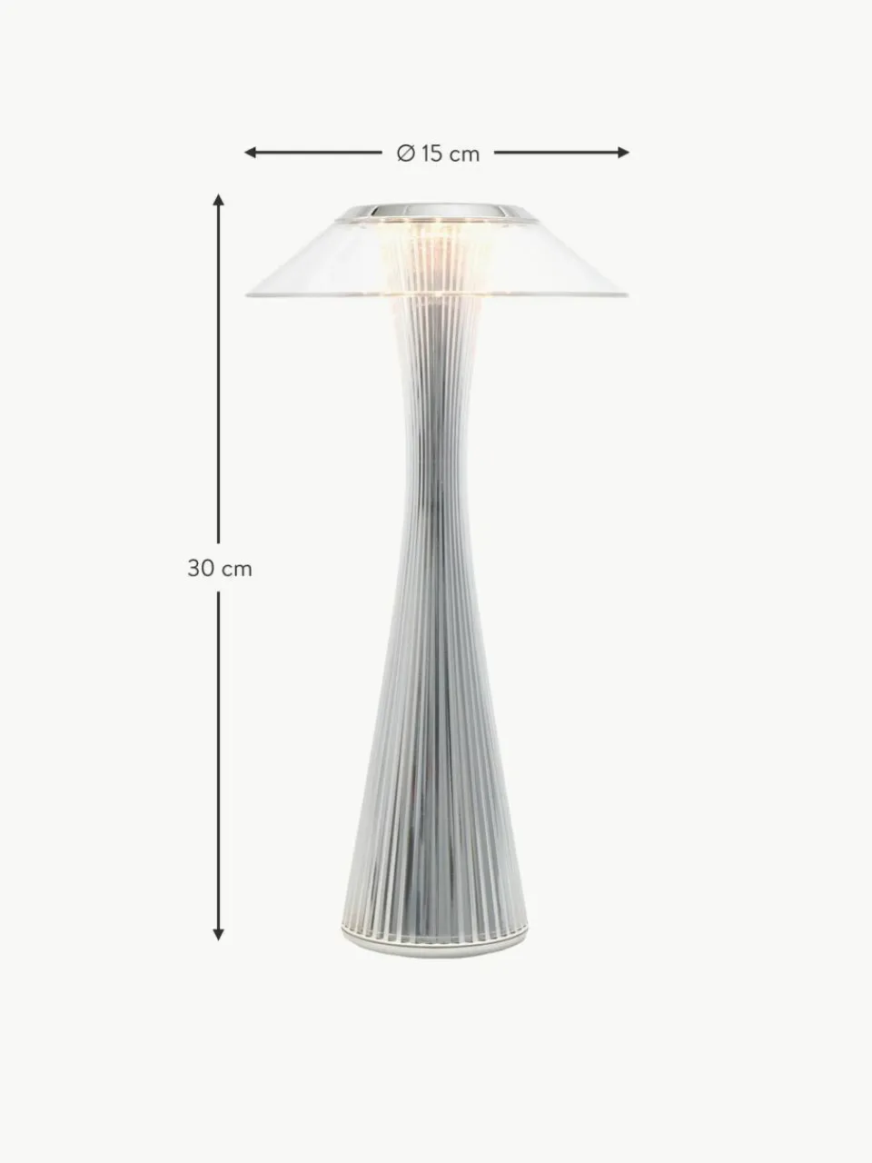 Kartell Kleine Outdoor LED-Tischlampe Space, mobil