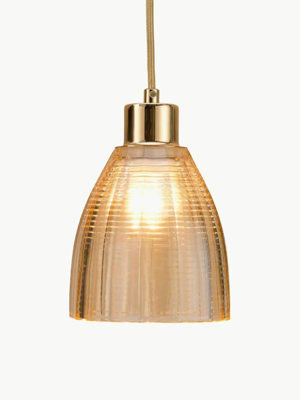 Westwing Kleine Pendelleuchte Gleaming Gold aus Glas