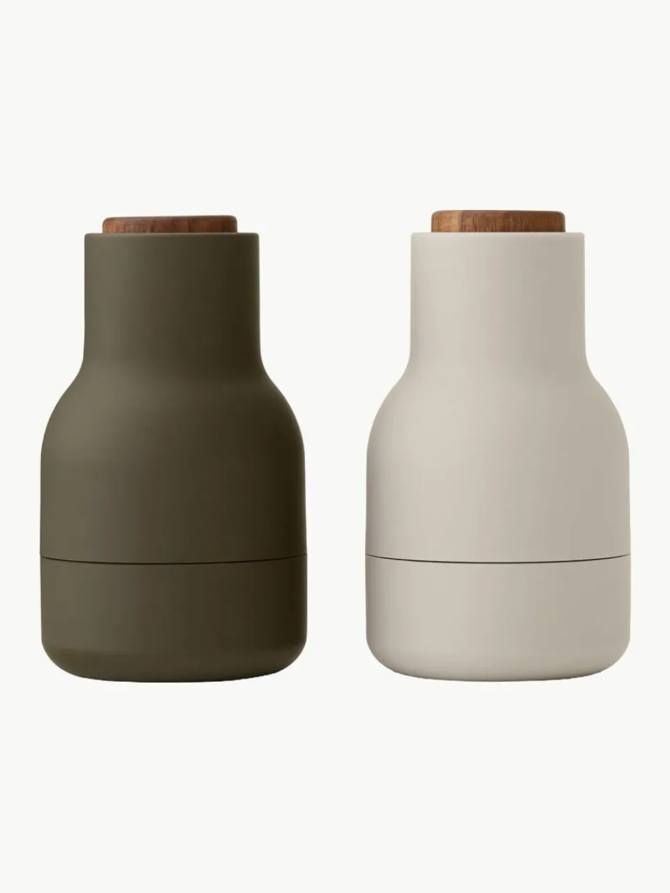 Audo Copenhagen Kleine Salz- & Pfeffermühle Bottle Grinder mit Walnussholzdeckel, 2er-Set