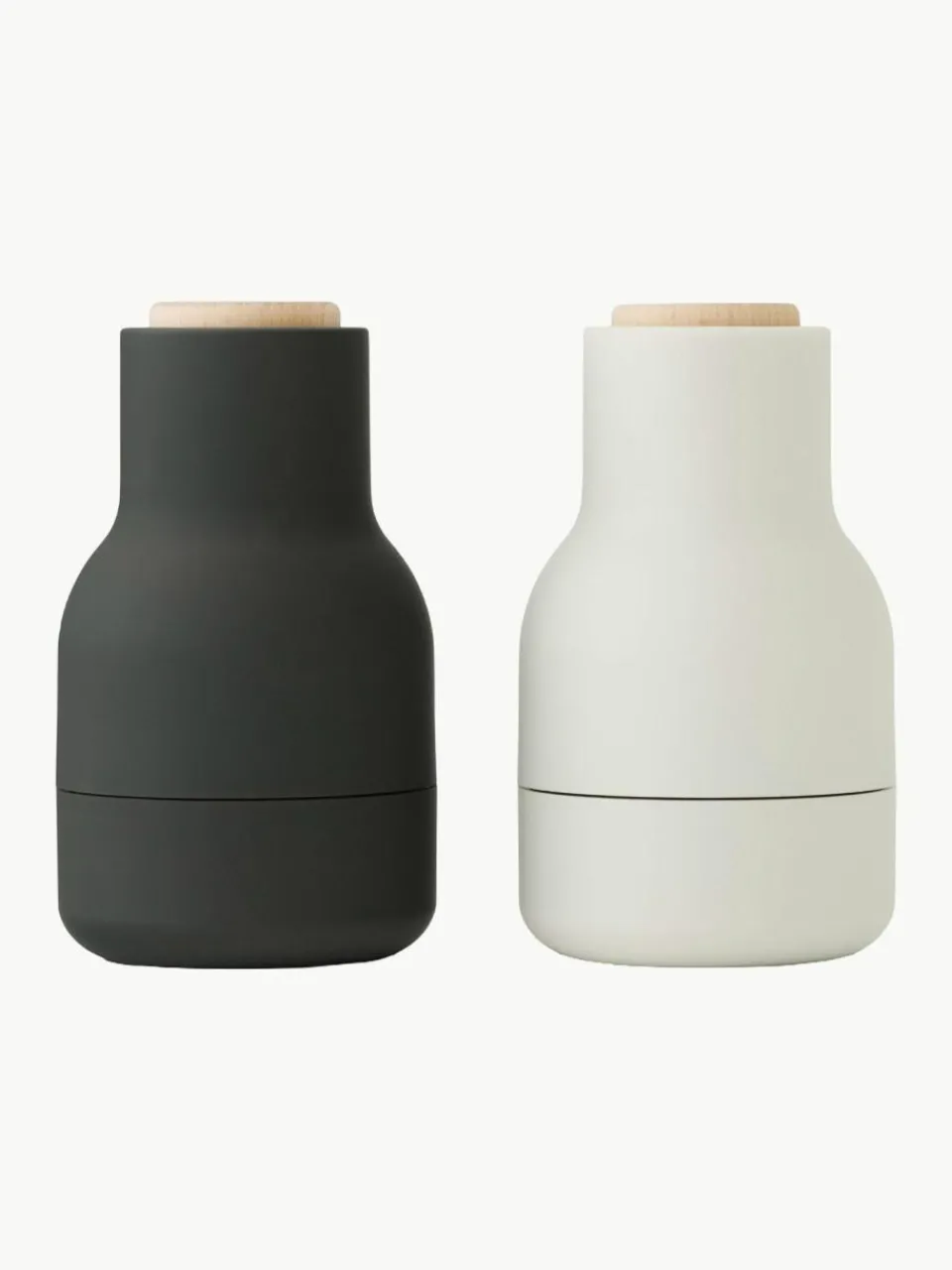 Audo Copenhagen Kleine Salz- & Pfeffermühle Bottle Grinder mit Buchenholzdeckel, 2er-Set