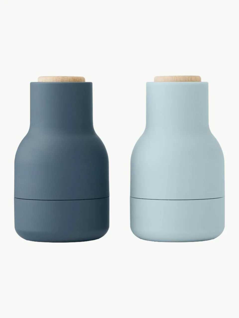 Audo Copenhagen Kleine Salz- & Pfeffermühle Bottle Grinder mit Buchenholzdeckel, 2er-Set
