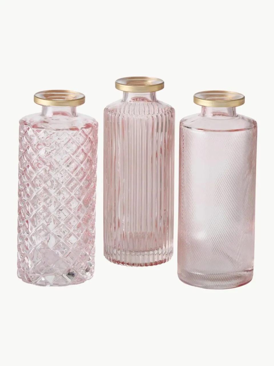 Westwing Kleine Vasen Adore aus Glas, 3er-Set