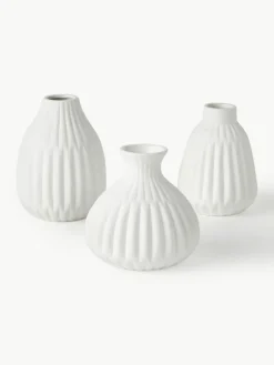 Westwing Collection Kleine Vasen Palo aus Porzellan, 3er-Set