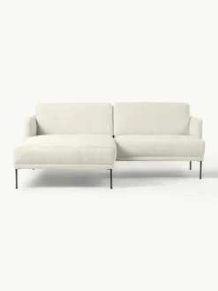 Westwing Collection Kleines Ecksofa Fluente aus Teddystoff