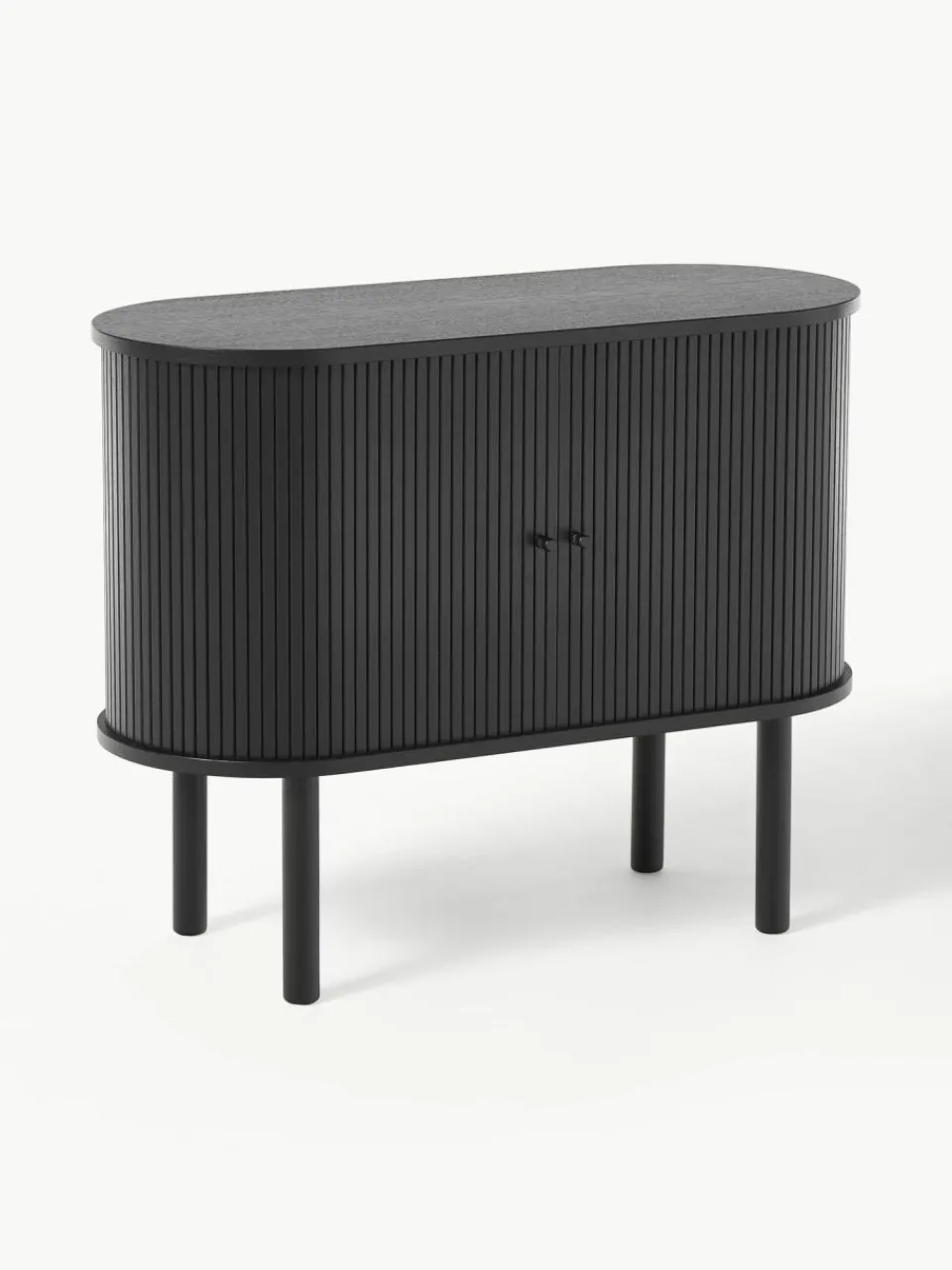 Westwing Collection Kleines Sideboard Calary mit geriffelter Front
