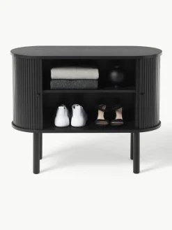 Westwing Collection Kleines Sideboard Calary mit geriffelter Front