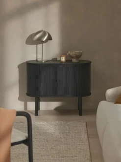 Westwing Collection Kleines Sideboard Calary mit geriffelter Front