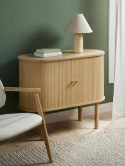 Westwing Collection Kleines Sideboard Calary mit geriffelter Front