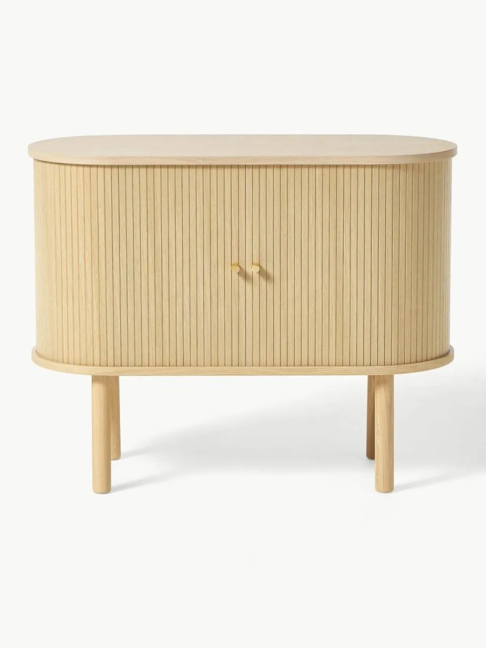Westwing Collection Kleines Sideboard Calary mit geriffelter Front