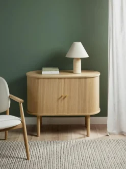 Westwing Collection Kleines Sideboard Calary mit geriffelter Front