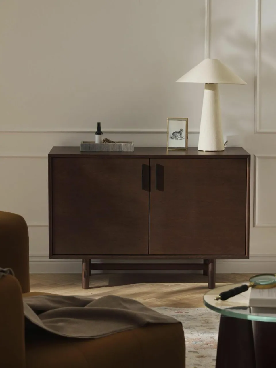 Westwing Collection Kleines Sideboard Diana aus Eichenholz