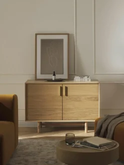 Westwing Collection Kleines Sideboard Diana aus Eichenholz