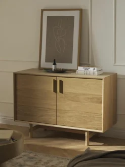 Westwing Collection Kleines Sideboard Diana aus Eichenholz