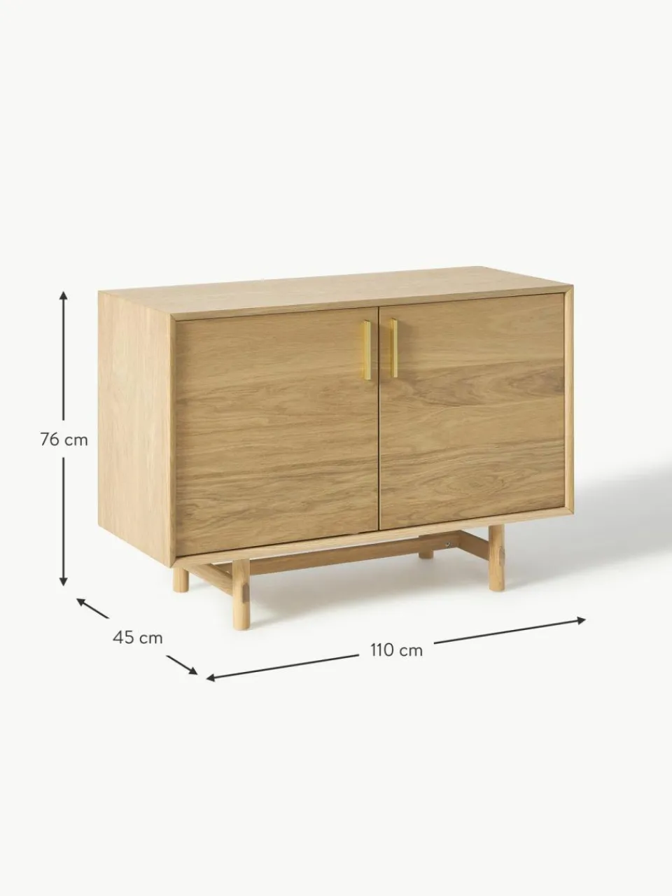 Westwing Collection Kleines Sideboard Diana aus Eichenholz