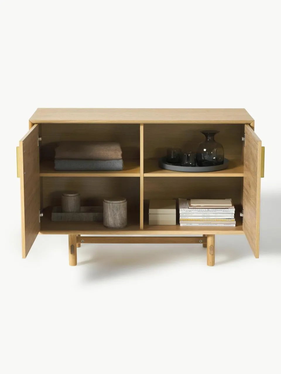 Westwing Collection Kleines Sideboard Diana aus Eichenholz