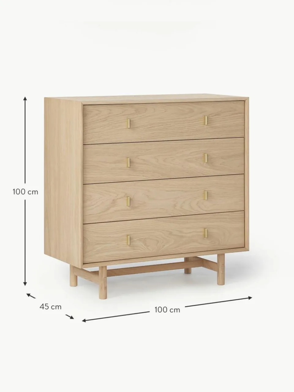 Westwing Collection Kommode Diana aus Eichenholz