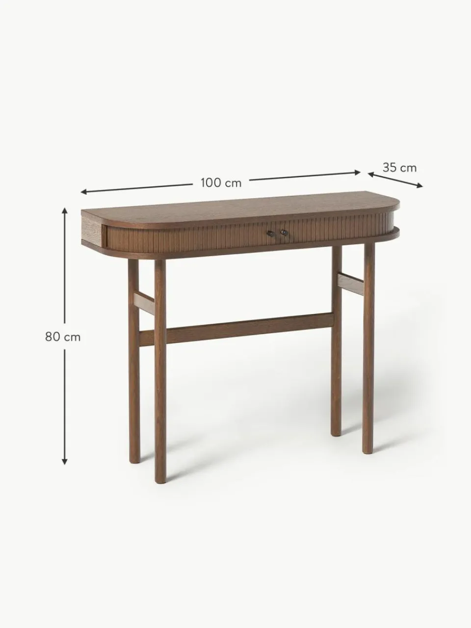 Westwing Collection Konsole Calary mit geriffelter Front