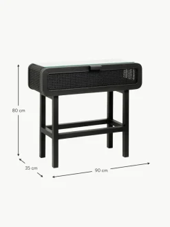Nordal Konsole Merge aus Teakholz mit Rattan-Geflecht