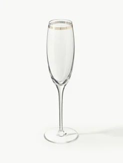 Armani Casa Kristall-Champagnergläser Dvorak mit Gold-Dekor, 6 Stück