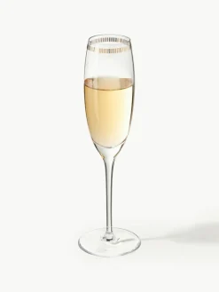 Armani Casa Kristall-Champagnergläser Dvorak mit Gold-Dekor, 6 Stück