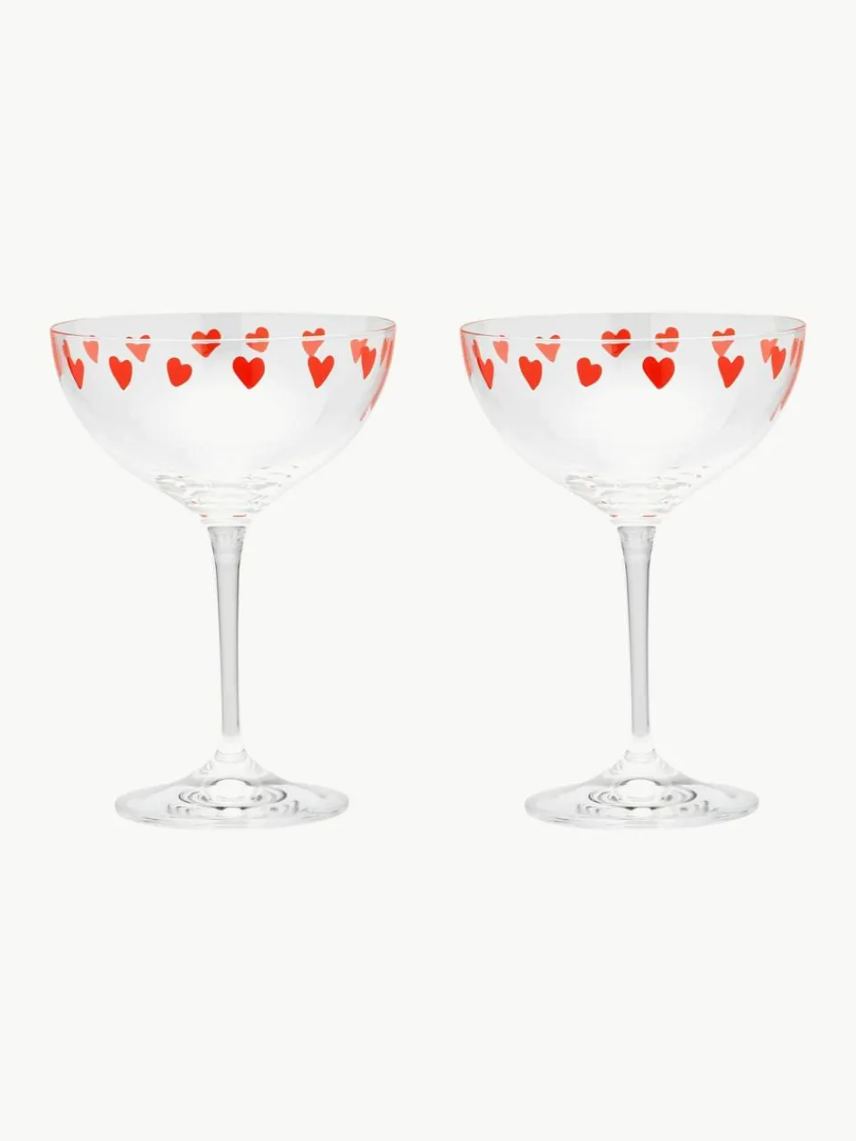 Anna + Nina Kristall-Champagnerschalen Classic Love, 2 Stück
