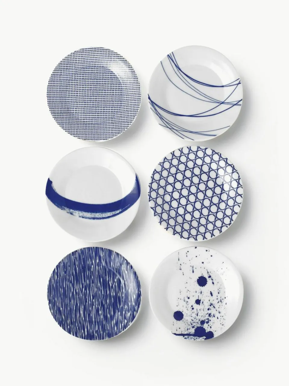 Royal Doulton Kuchenteller Pacific Blue aus Porzellan, 6er-Set