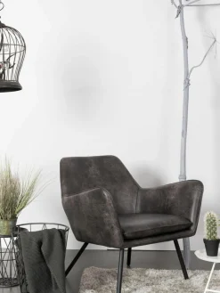 Westwing Kunstleder-Loungesessel Bon