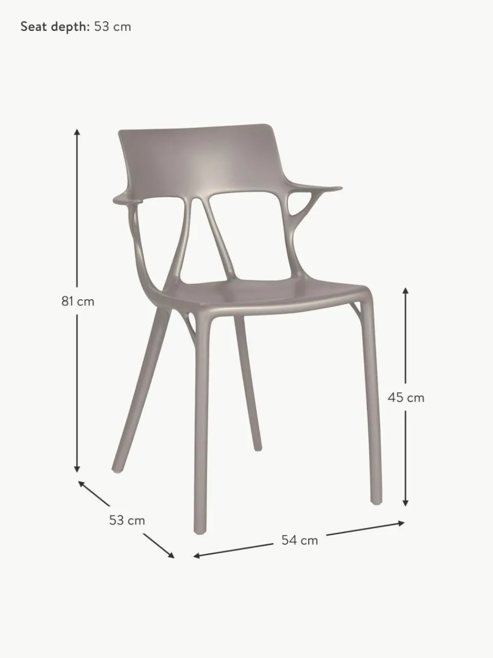 Kartell Kunststoff-Armlehnstühle A.I., 2 Stück