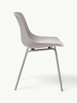 Westwing Collection Kunststoffstühle Dave mit Metallbeinen, 2 Stück