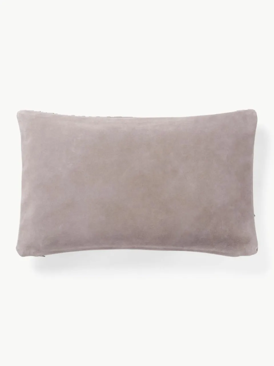 Westwing Collection Leder-Kissenhülle Amaia mit Fransen