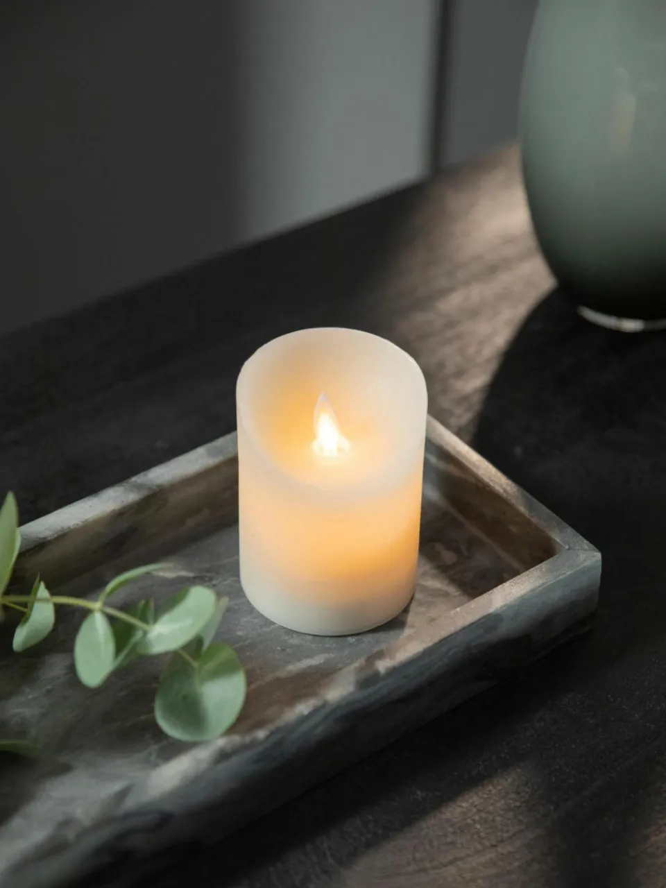Westwing LED-Kerze Bino mit Flackerfunktion, H 10 cm