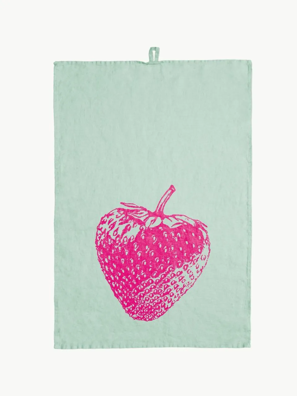 Frohstoff Leinen-Geschirrtuch Strawberry, handbedruckt