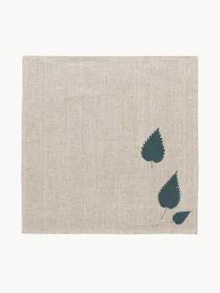 Frohstoff Leinen-Serviette Brennnesselblatt, handbedruckt