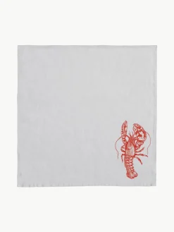 Frohstoff Leinen-Serviette Hummer, handbedruckt