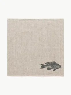 Frohstoff Leinen-Serviette Perch, handbedruckt