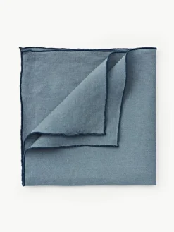 Westwing Collection Leinen-Servietten Kennedy mit Umkettelung, 4 Stück