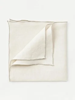 Westwing Collection Leinen-Servietten Kennedy mit Umkettelung, 4 Stück