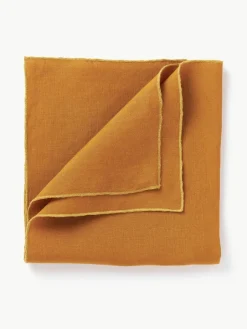 Westwing Collection Leinen-Servietten Kennedy mit Umkettelung, 4 Stück