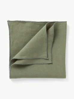 Westwing Collection Leinen-Servietten Kennedy mit Umkettelung, 4 Stück
